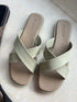 Criss Cross Strap Open Toe Sliders